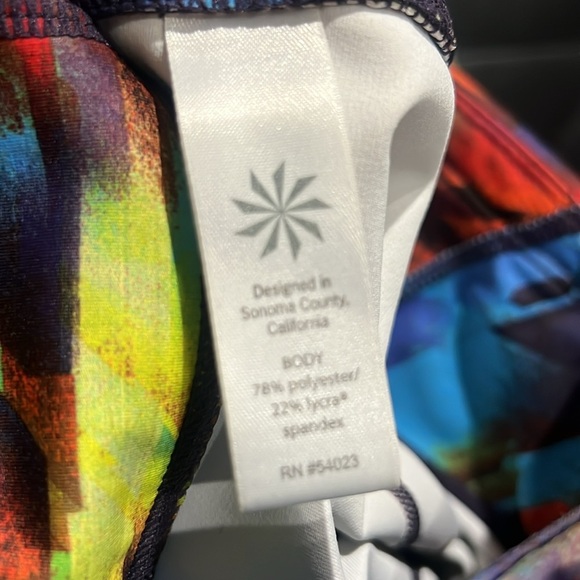 Athleta Colorburst Sonar Compression Leggings UPF 50+ Wicking Multicolor XXS - Picture 7 of 9